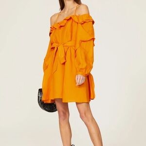 Marissa Webb Cold Shoulder Orange Dress